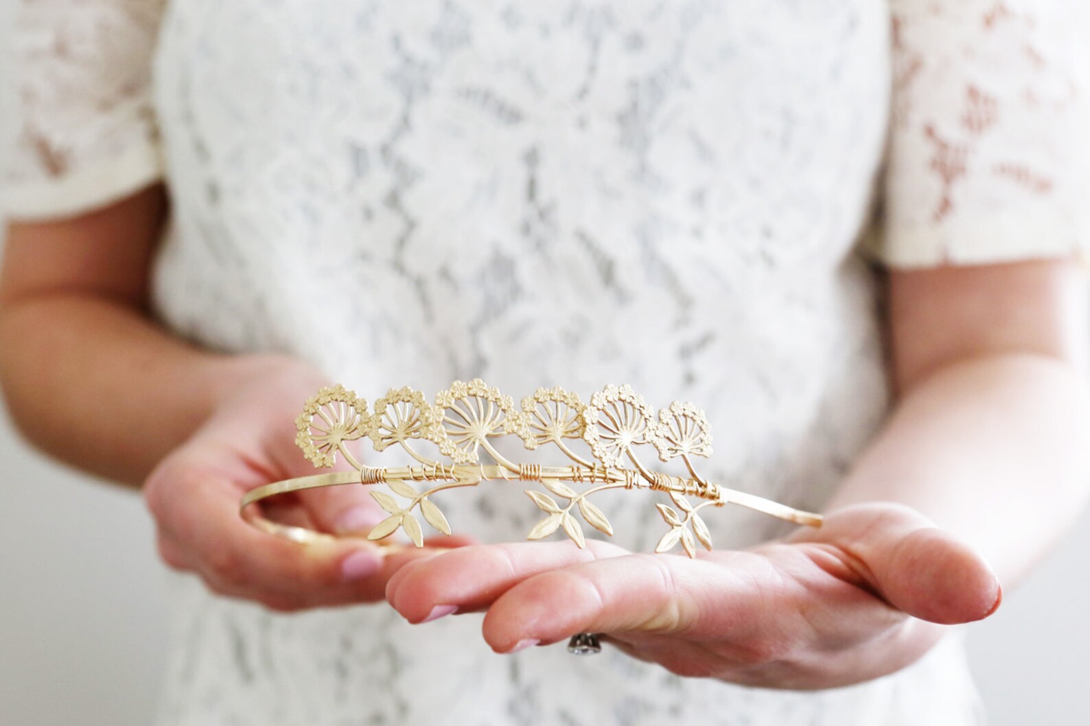 Triple Wildflower Headband Bridal Hair Accessories Gold Etsy