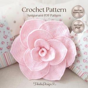 Patrón de almohada de flores de crochet en PDF, cojín floral, decoración del hogar,