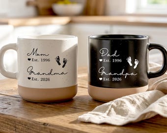 Promoted to Grandma/Grandpa Mug, Pregnancy Announcement Gift,Gift for New Grandma Grandpa, Baby Announcement Mug Pregnancy Reveal to Grandma