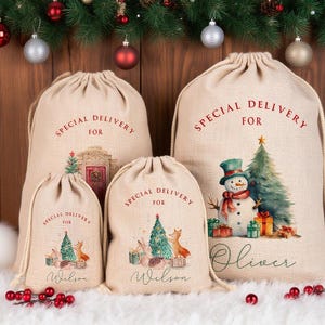 パーソナライズされたサンタサック、女の子向けの大きなサンタクリスマスサック、カスタムクリスマスおもちゃサック、名前とかわいいパターンが付いた子供用のクリスマスプレゼントバッグ