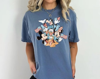 Comfort Colors® Mickey and Friends 4th Of July Shirt, Funny Disney 4th Of July Shirt, Disney World Shirt, Mickey and Friends Disney Shirts