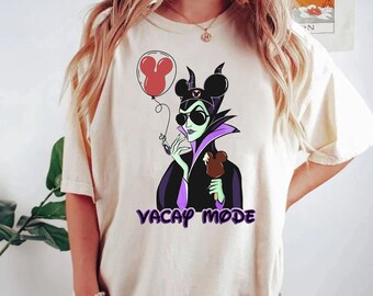 Comfort Colors® Maleficent Vacay Mode Shirt, Funny Disney Villains T-shirt, Disneyworld Wdw Tee, Funny Disney Outfit, Disney Family Trip