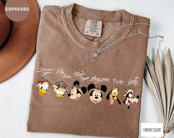 Comfort Colors® Mickey and Friends Signatures Shirt, Magical T-Shirt, Disney Characters Tee, Disney Mouse Head Tee, Mickey & Co Gift