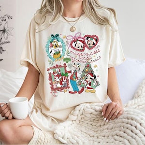 Comfort Colors® Mickey&#39;s Very Merry Christmas Party Family Matching Shirt, Disney Santa Mickey And Minnie Xmas, Disneyland Vacation