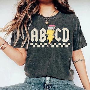 Abcd Teacher Comfort Colors® Shirt, Kindergarten Teacher Shirt, Back To School Shirt, Elementary School Shirt, Teacher Shirt