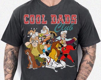 Retro 90s Disney Cool Dad Clubs T-Shirt, Crop Top, Funny Daddy Son Gift, Best Dad Ever, Goofy Mufasa King Triton, Family Trip