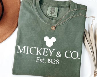 Mickey & Co Shirt,Comfort Color Mickey and Co. Est. 1928 Shirt,Unisex Shirt,Crewneck Shirt, Disney Shirts,Disney Trip Shirt,Disneyland Shirt