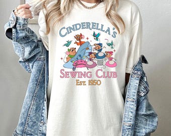 Disney Cinderella Est 1950 Comfort Colors Shirt, Cinderella And Co Sewing Club Shirt, Disney Princess Sewing Shirt, Cinderella And Mice Tee