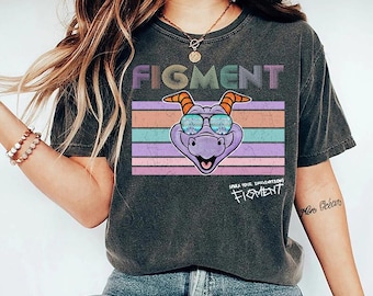Comfort Colors® Retro Disney Figment Shirt, Disney Epcot Shirt, Disney 1980 1990 Epcot Shirt, Disneyland Shirt, Disney Family Trip Shirts