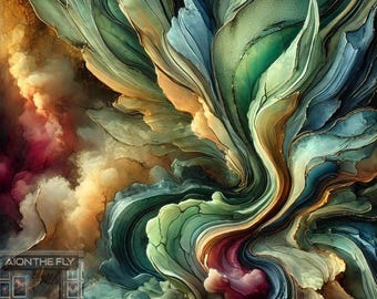 Abstract Organic Flow Art | Nature Inspired Fluid Wall Decor | Modern Botanical Swirl Print | Earthy Tones Home Decor | Digital Artwork