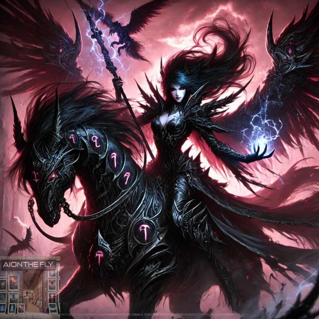 Magna, Goddess of the Damned | Gothic Fantasy Rider Print | Shadow ...