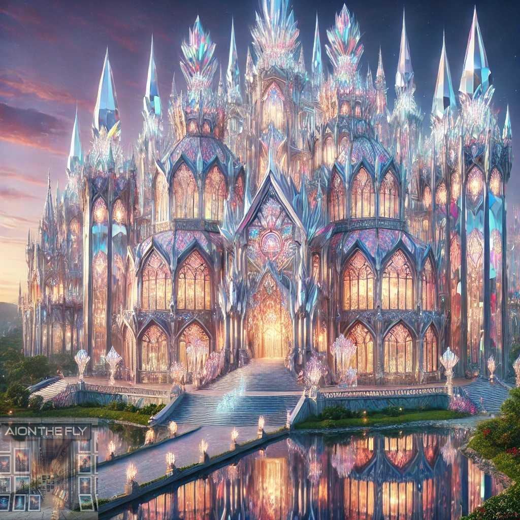 Crystal Castle Ethereal Art Print | Fantasy Palace Wall Decor