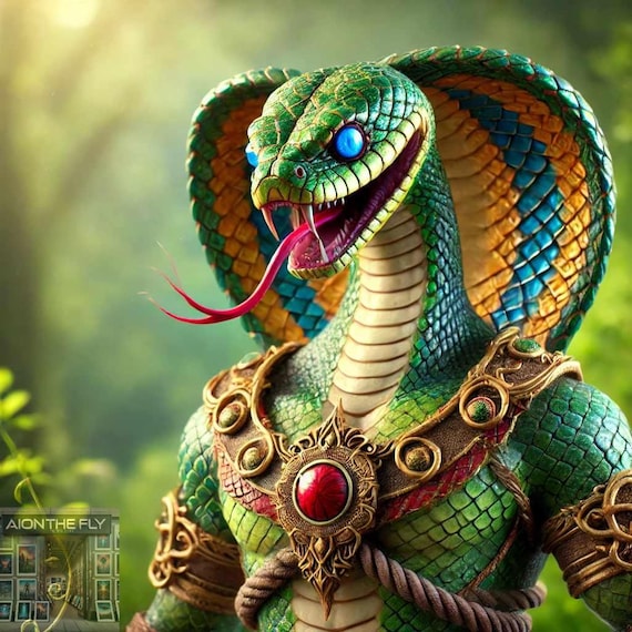 Fangs, the Snake Warrior | Epic Cobra Warrior Art | Fantasy
