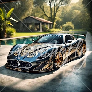 Maserati MC12 + Variations | Custom Maserati Digital Print | Exotic Car Wall Art | Sports Car Poster | Vibrant Racing Car Decor | Download