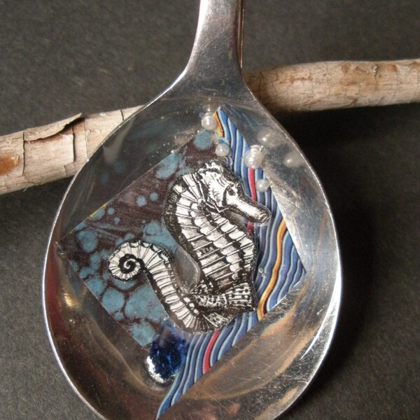 Seahorse  -Repurposed Spoon Pendant