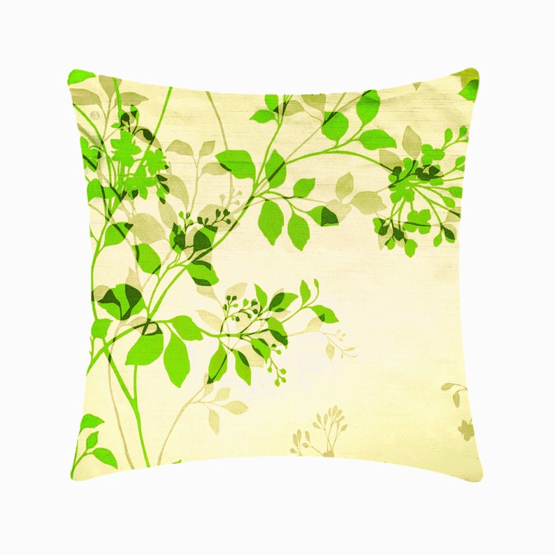 New Arrival: Kate Floral Throw Pillow Cover Botanical Print Pillow Green Cushions Sofa Pillows Modern Home Decor Mother's Day Gift image 1