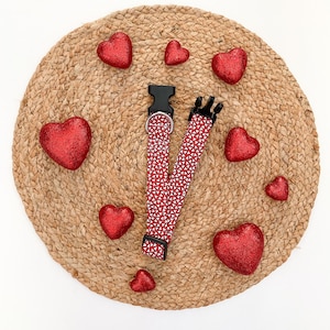 Heartthrob Dog Collar / Valentines Dog Collar / Red and White Hearts Dog Collar / Holiday Collar / Gift for Dog Lovers