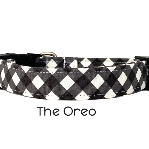 Black and White Checkered Dog Collar the Checkers Etsy