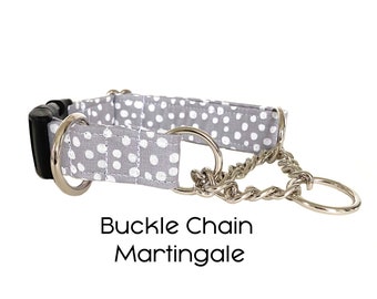 Buckle Chain Martingale Collar - You Pick the Fabric, Martingale Collar for Dogs, Training Dog Collar