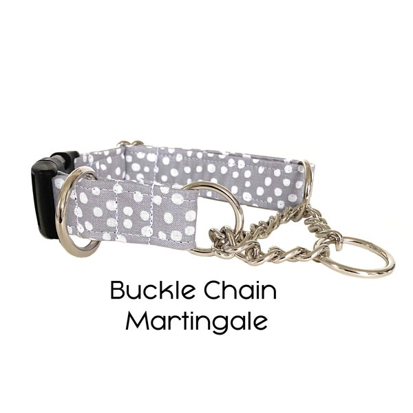 Buckle Chain Martingale Collar - You Pick the Fabric, Martingale Collar for Dogs, Training Dog Collar
