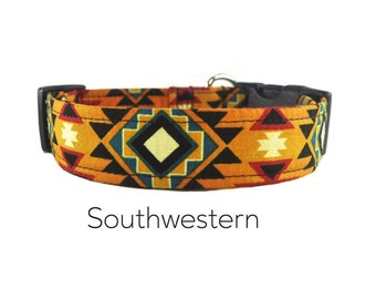 Flerfärgat orange tribal sydvästligt hundhalsband - The Southwestern