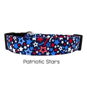 Patriotic Stars Dog Collar / 4th of July Independence Day Collar / Novelty Dog Collar / Gift for Dog Lovers