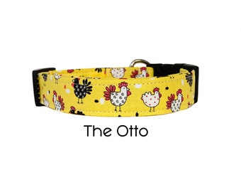 The Otto / Yellow Chicken Dog Collar / Cute Collar for Dogs / Animal Themed Dog Collar / Gift for Dog Lovers