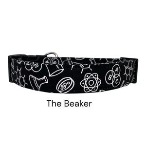 The Beaker Dog Collar / Science, Lab, Atoms Design / Gift for Dog Lovers