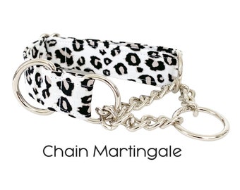 Chain Martingale Collar - You Pick the Fabric, Chain Martingale Collar for Dogs, Training Dog Collar