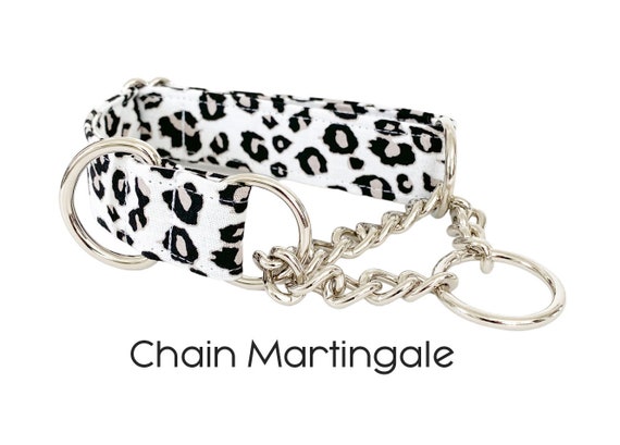 Chain Martingale Collar - You Pick the Fabric, Chain Martingale Collar for Dogs, Training Dog Collar