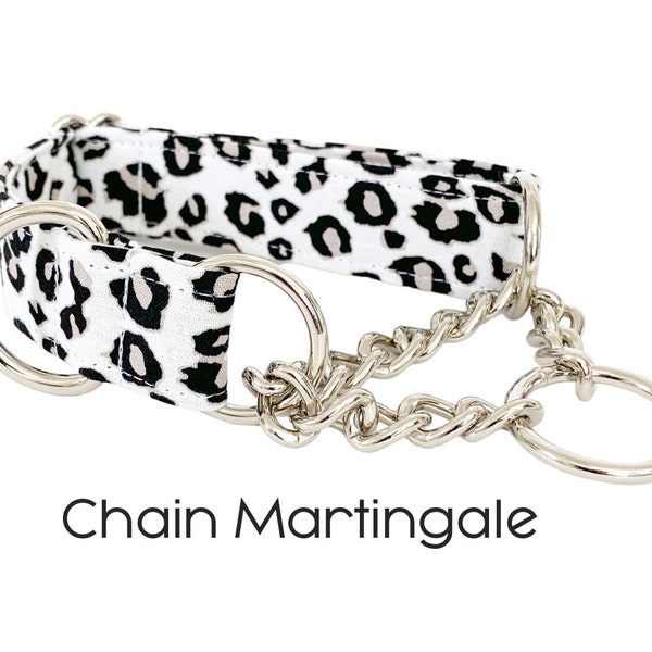 Chain Martingale Collar - You Pick the Fabric, Chain Martingale Collar for Dogs, Training Dog Collar
