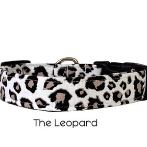 The Leopard / Black, Tan and White Leopard Print Dog Collar / Gift for Dog Lovers