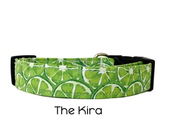 Le collier pour chien Kira / Collier pour chien Green Limes / Collier pour chien printemps été / Cadeau pour les amoureux des chiens