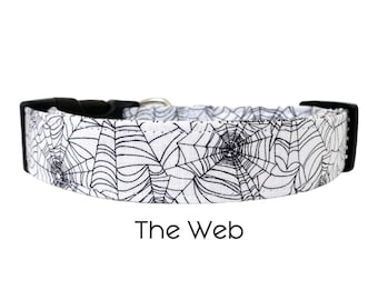 The Web Halloween Dog Collar / Spooky Spider Web Dog Collar / Holiday Collar / Gift for Dog Lovers