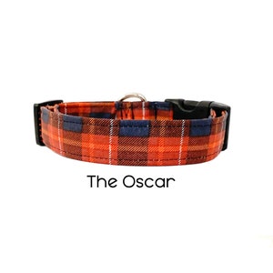 The Oscar Plaid Dog Collar / Fall Dog Collar / Holiday Collar / Gift for Dog Lovers