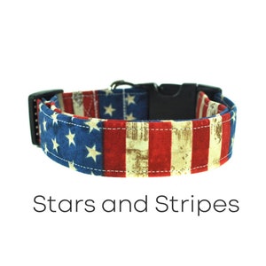 American Flag Dog Collar, Stars and Stripes, Patriotic Collar, All American, Gift for Dog Lovers