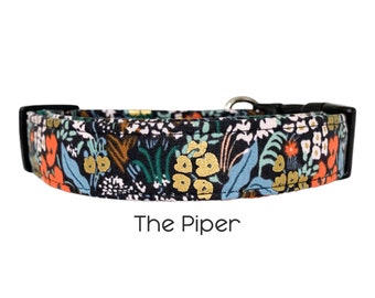 Blue, Yellow, and Orange Dog Collar / Spring Summer Dog Collar / The Piper / Gift for Dog Lovers