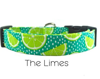 Green Citrus Dog Collar / The Limes / Novelty Dog Collar / Gift for Dog Lovers