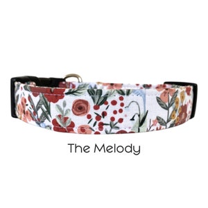 The Melody Dog Collar / Brown Floral Dog Collar / Gift for Dog Lovers