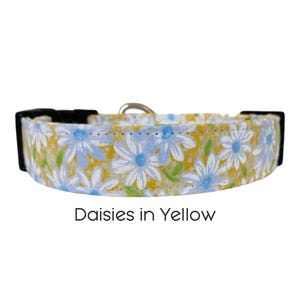 Daisies in Yellow Dog Collar / Floral Summer Dog Collar / Gift for Dog Lovers