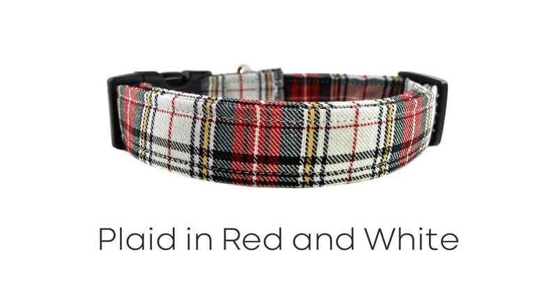 Collar de perro de cuadros rojos y blancos La trenza en ...