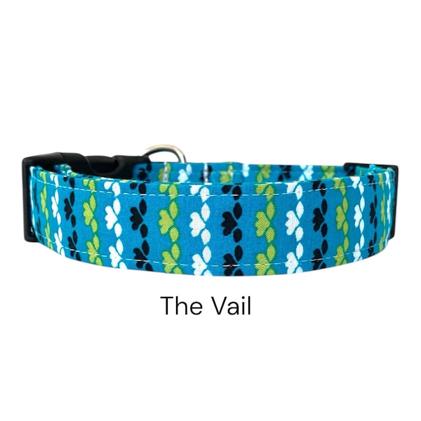 The Vail Turquoise and Green Dog Collar / Modern Geometric Design  / Spring Collection / Gift for Dog Lovers