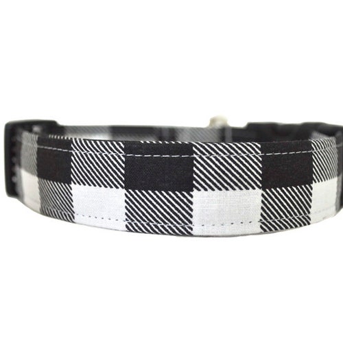Black and White Checkered Dog Collar the Checkers Etsy