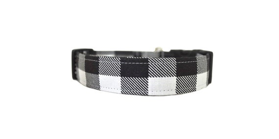 Black and white plaid dog collar hotsell