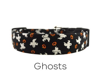 Halloween Ghost Dog Collar / The Ghosts / Fall Dog Collar / Spooky Dog Collar