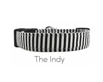 Black and White Stripe Dog Collar - The Indy