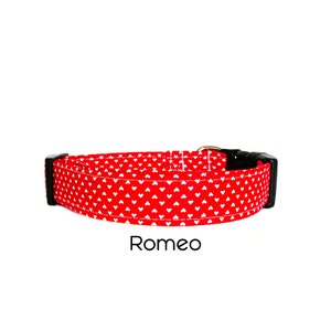Romeo Dog Collar / Valentines Dog Collar / Hearts Dog Collar / Holiday Collar / Gift for Dog Lovers