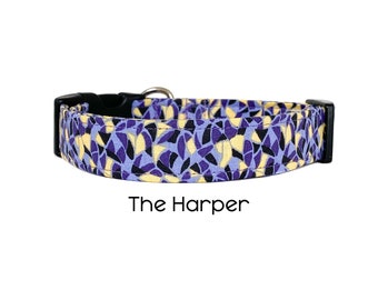 The Harper / Purple and Yellow Prism Dog Collar / Gift for Dog Lovers