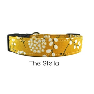 Yellow Floral Dog Collar / The Stella / Gift for Dog Lovers