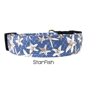 The Starfish Dog Collar / Nautical Sea Life Dog Collar / Gift for Dog Lovers